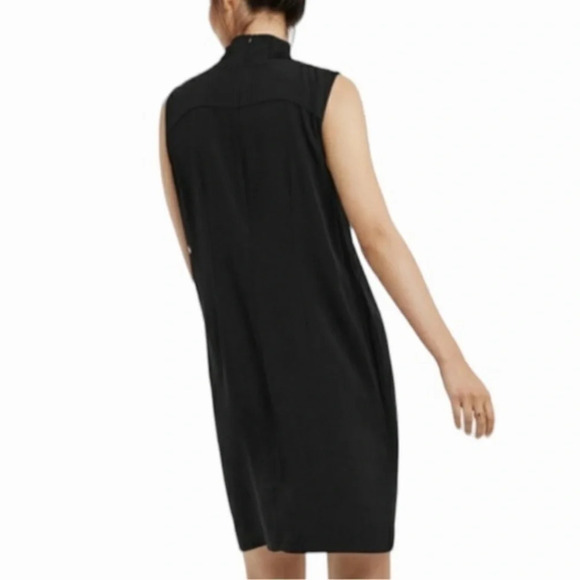 Kit and Ace women's size 0 black sleeveless mock neck silk blend Ryder dress - Picture 5 of 12
